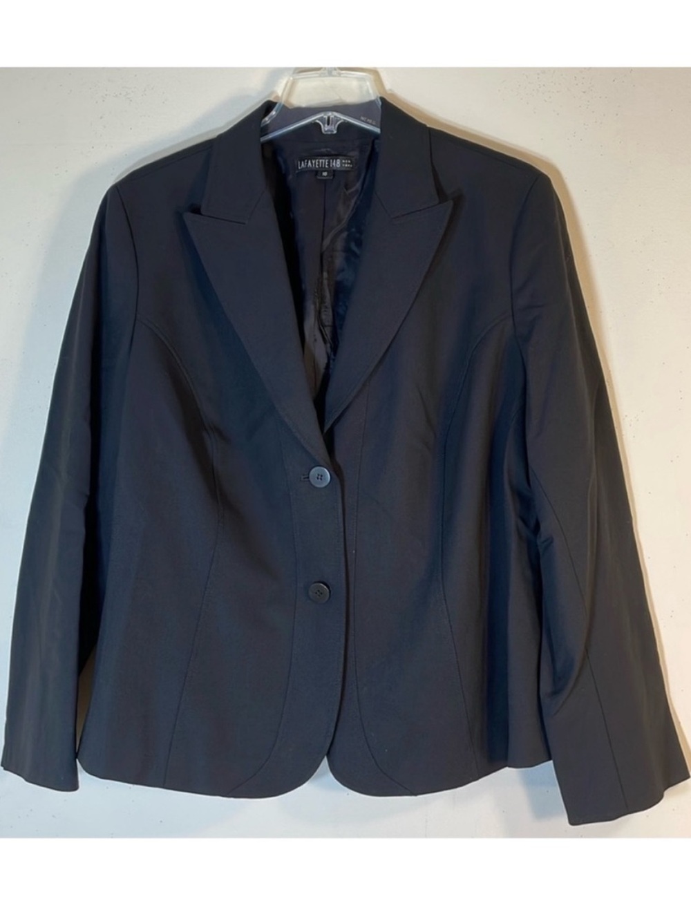 Like NEW! Lafayette 148 New York Wool Two-Button Black Blazer. 16.